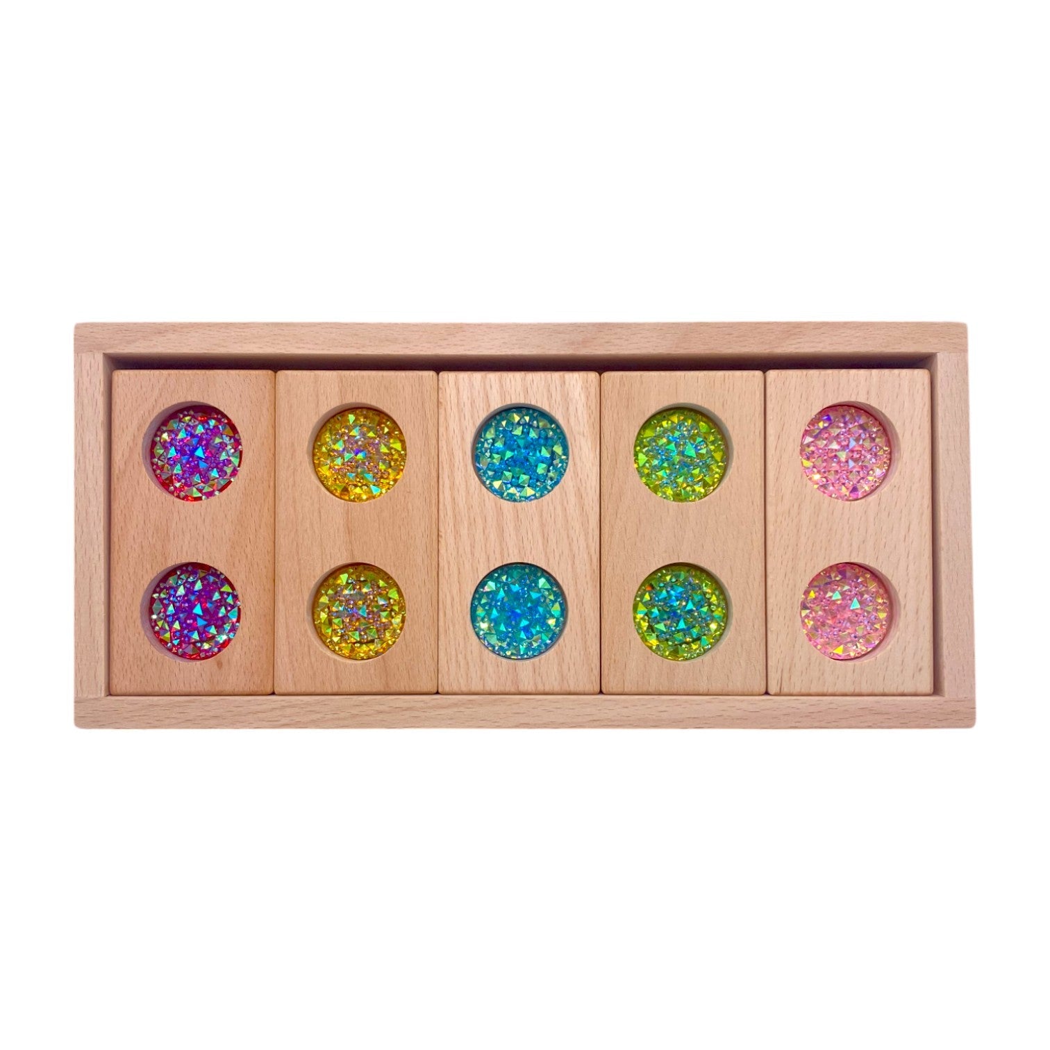 Pastel & Rainbow Gem Block Collection – 3 Styles with Wooden Storage Trays - Image 5