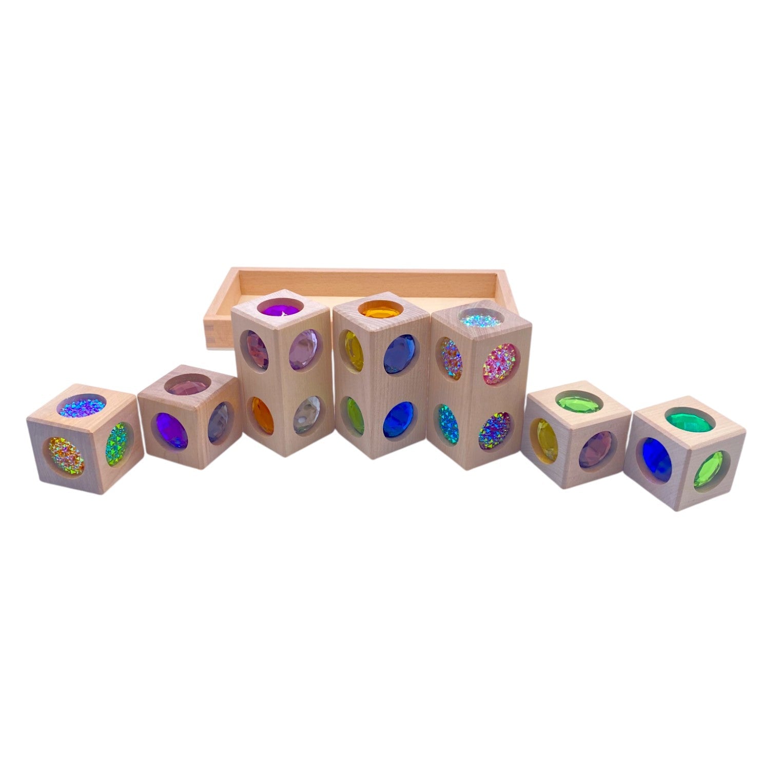 Pastel & Rainbow Gem Block Collection – 3 Styles with Wooden Storage Trays - Image 11