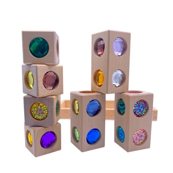 Pastel & Rainbow Gem Block Collection – 3 Styles with Wooden Storage Trays - Image 12