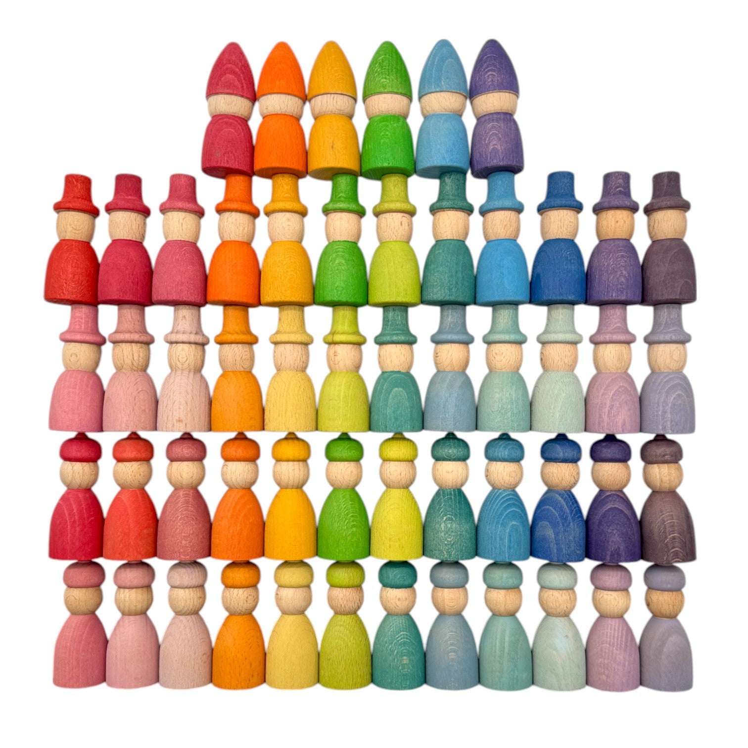 Rainbow & Pastel Wooden Peg Dolls Collection – 5 Styles - Image 2