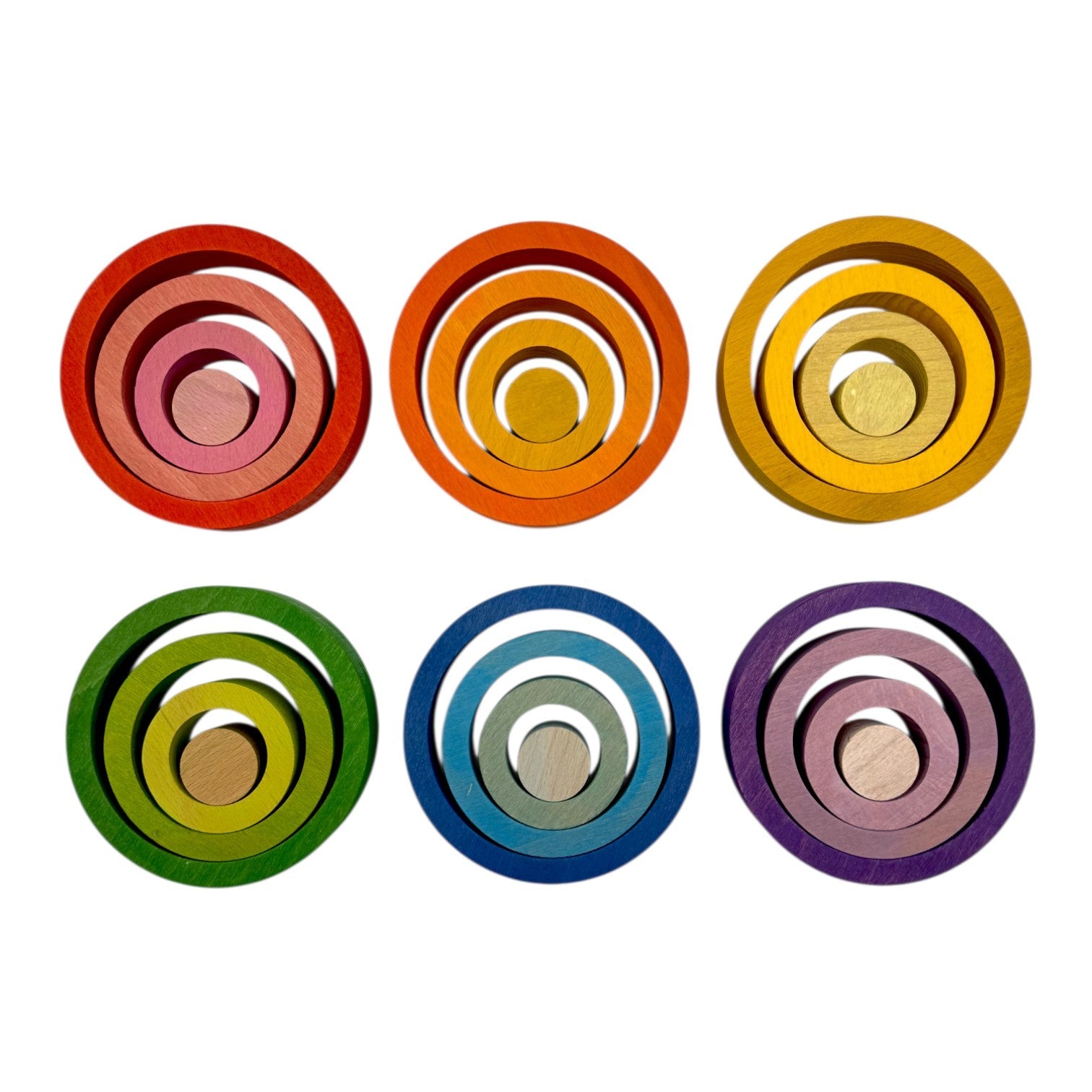 24-Piece Rainbow Nesting Rings - Image 1