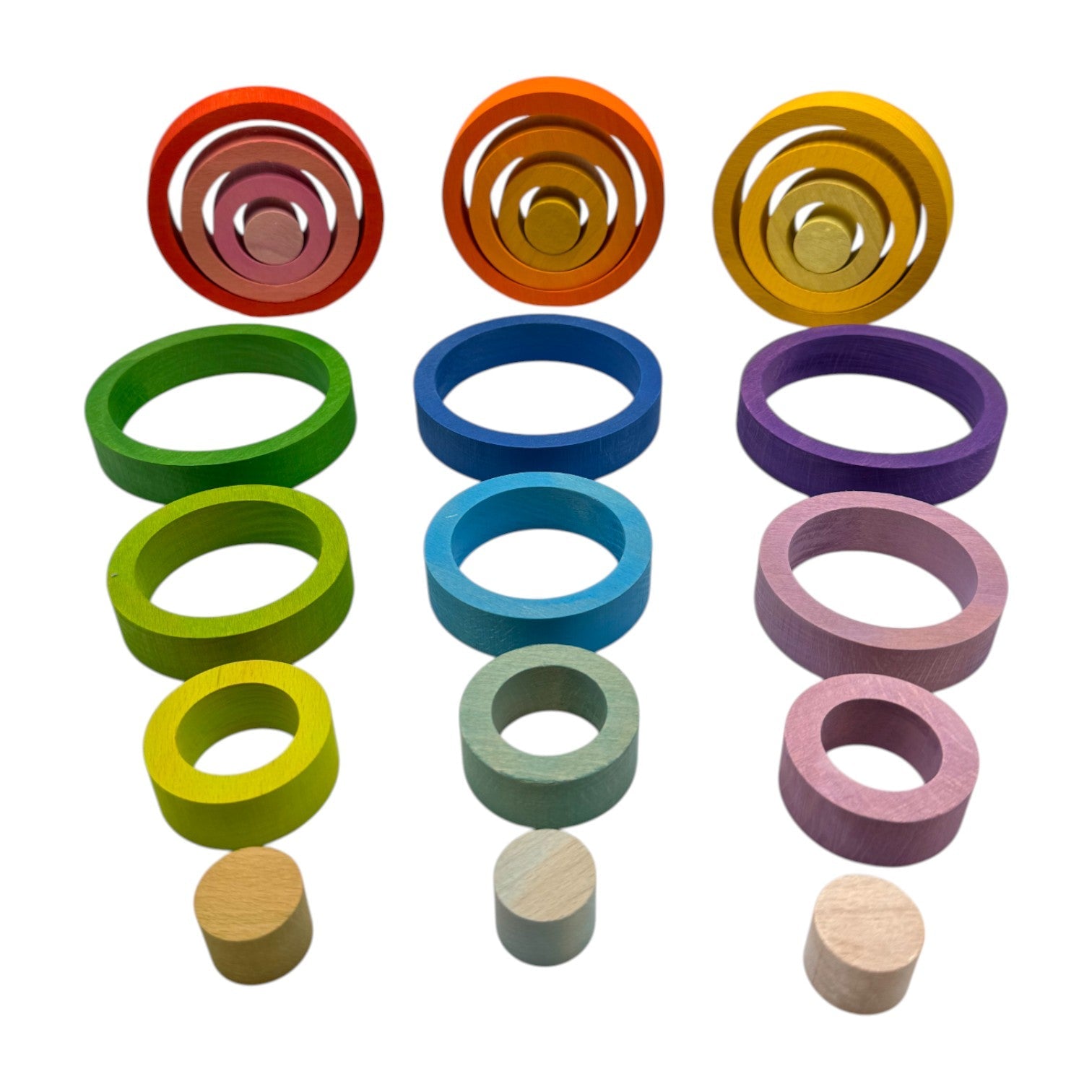 24-Piece Rainbow Nesting Rings - Image 4