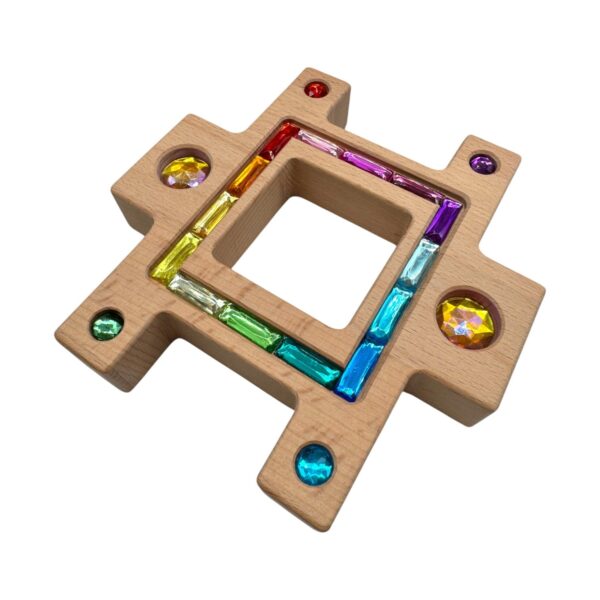 Wooden Gemlight Window Blocks – 16-Piece Colorful Open-Ended Play Set with Storage Box - Image 11