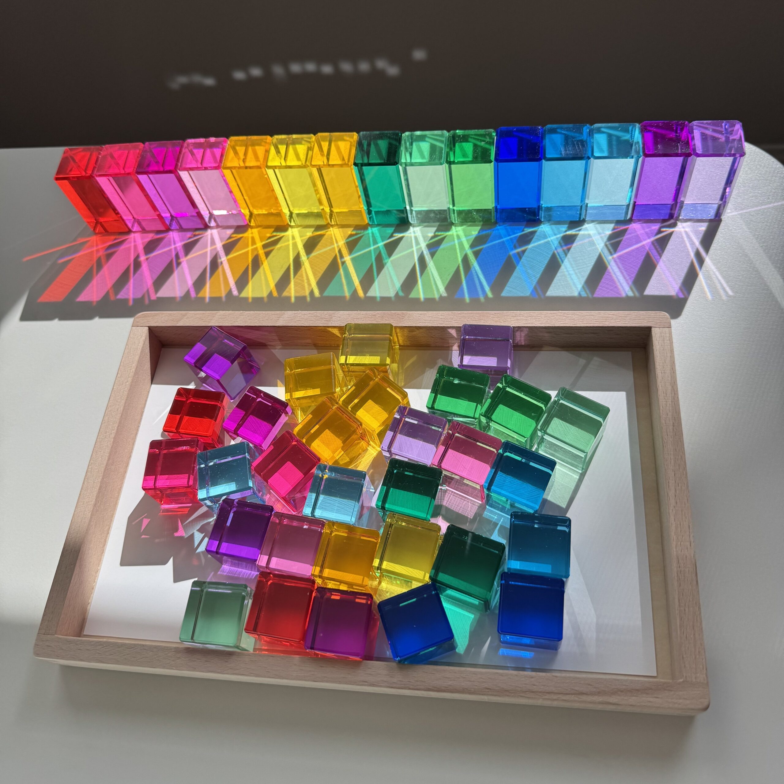45 Pcs High Transparency 15 Color Crystal Clear Acrylic Cubes and Rectangular Prisms Set - Image 7