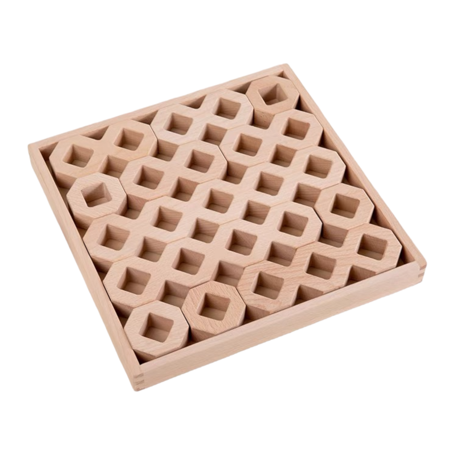 12-Piece Wooden Window Building Blocks Set with Storage Tray | Lucite-Compatible - Image 4