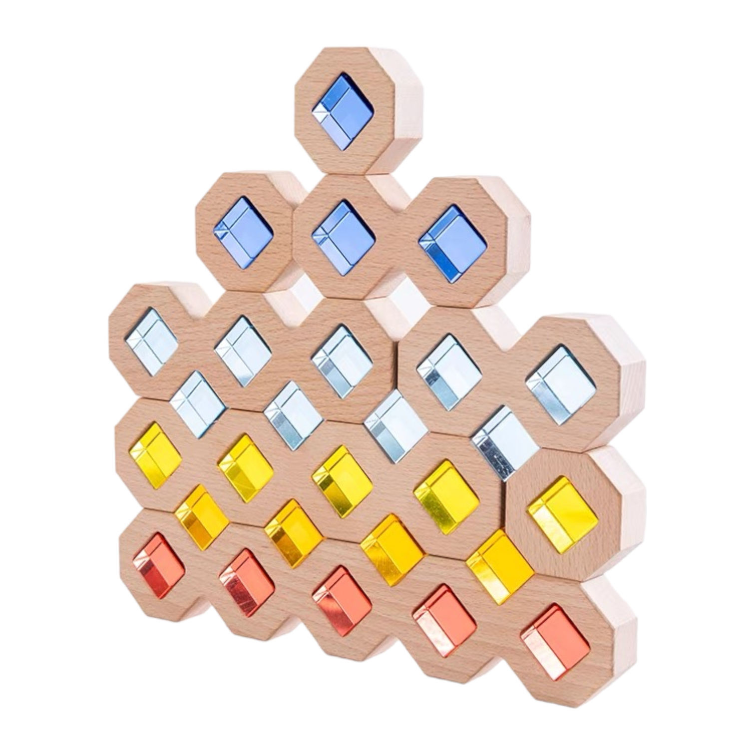 12-Piece Wooden Window Building Blocks Set with Storage Tray | Lucite-Compatible - Image 1