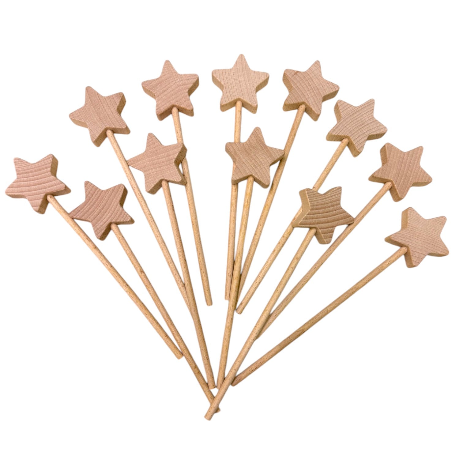 12 PCS Wooden Star Wand Set in Rainbow and Natural Colors - Image 6