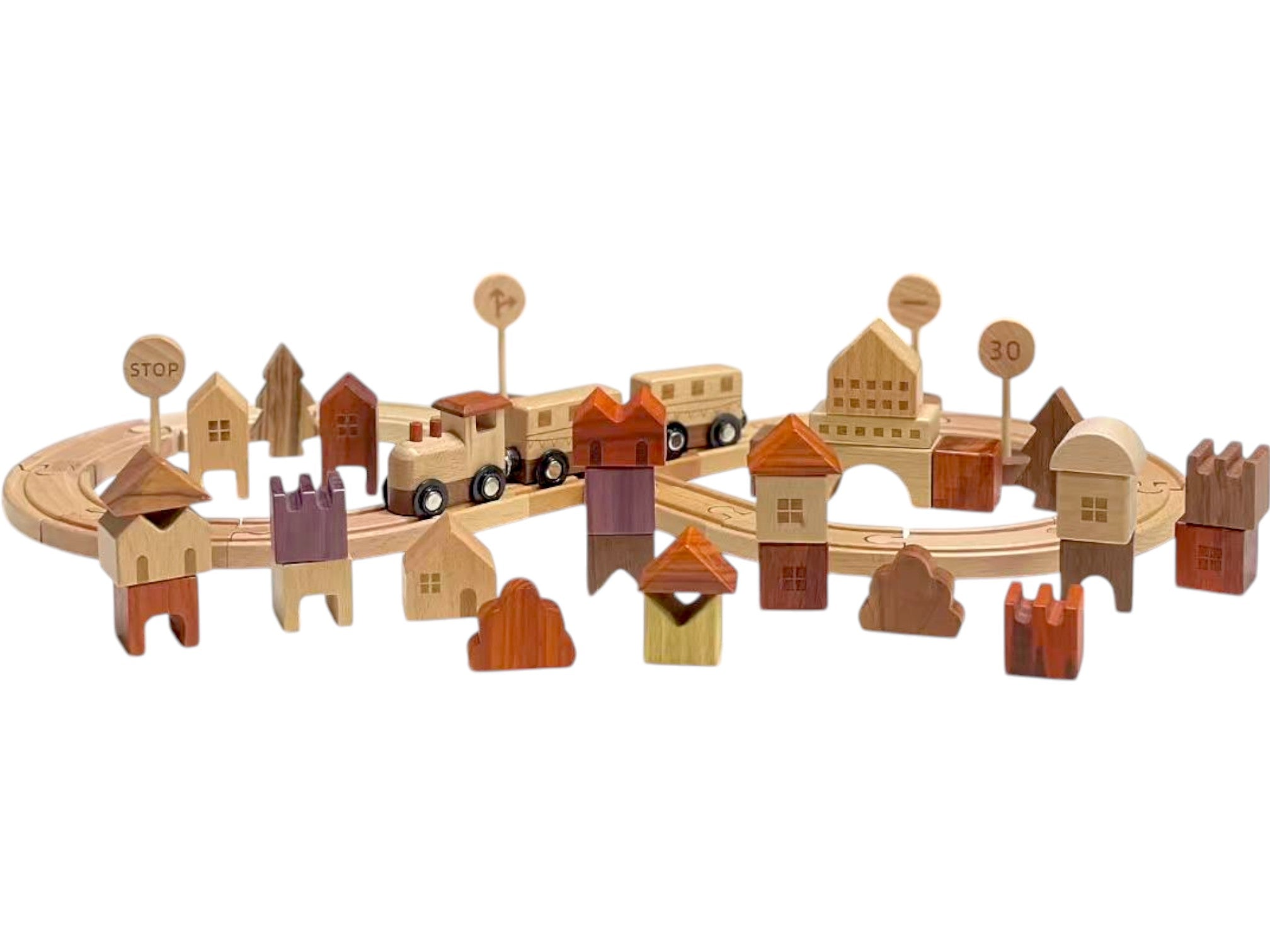 56 PCS Town Exploration Train Set with Track - Image 1