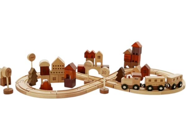 56 PCS Town Exploration Train Set with Track - Image 2