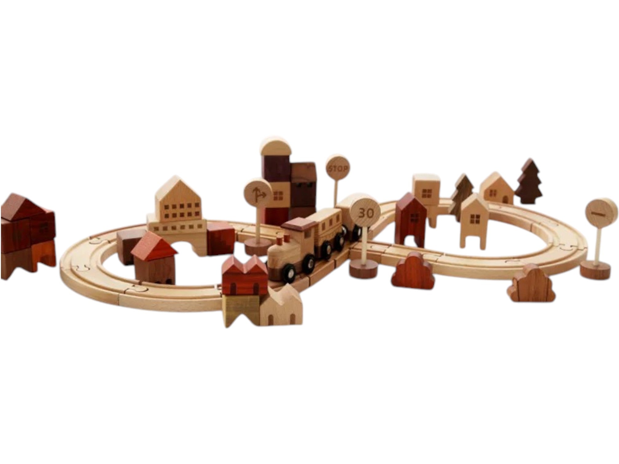 56 PCS Town Exploration Train Set with Track - Image 3