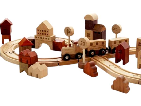 56 PCS Town Exploration Train Set with Track - Image 4