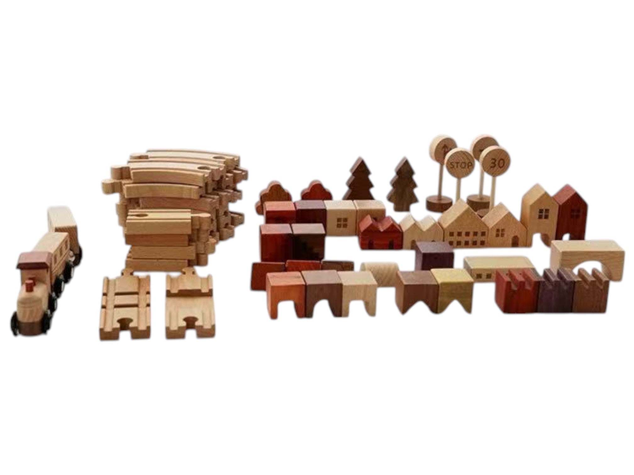 56 PCS Town Exploration Train Set with Track - Image 7