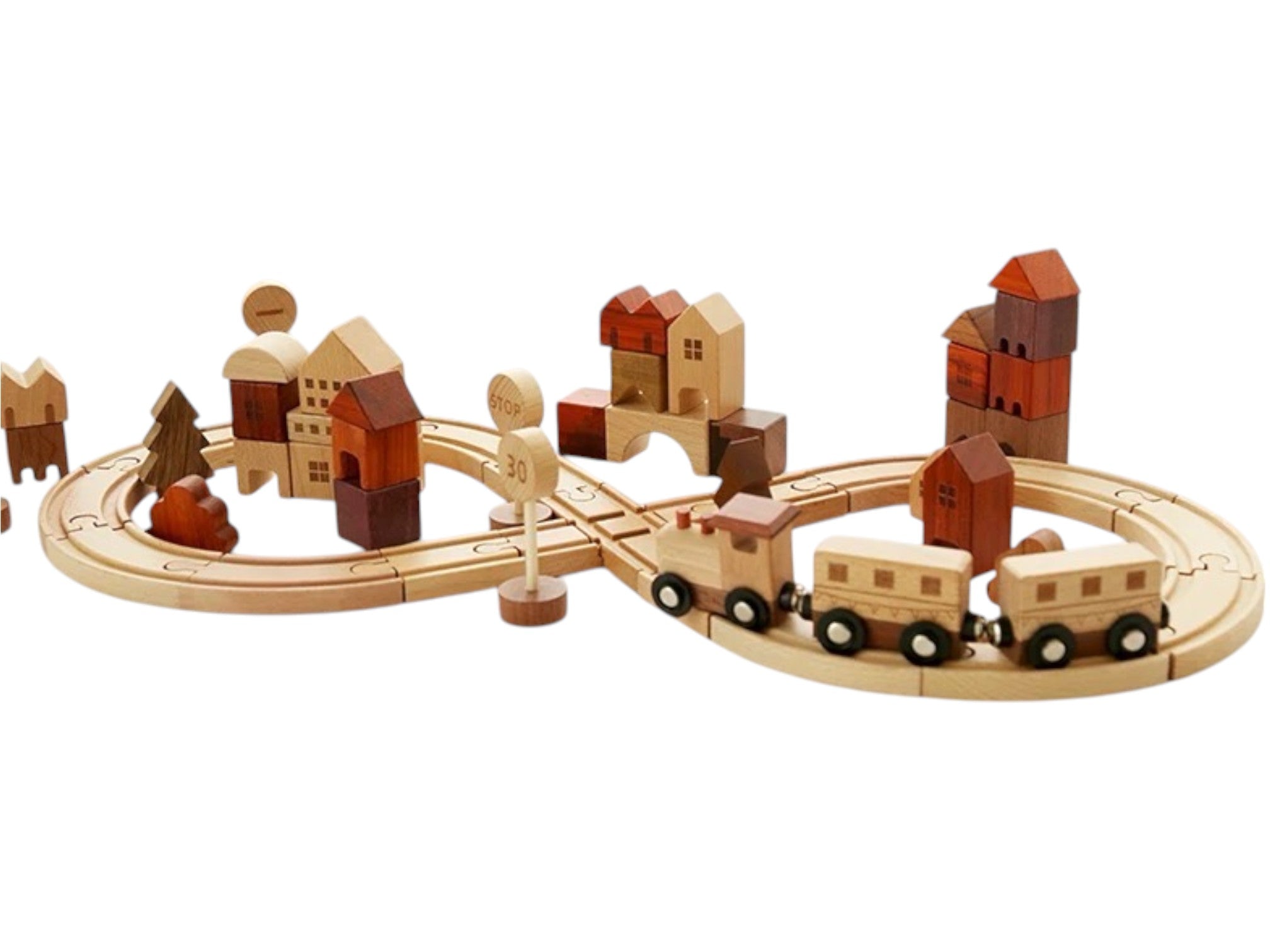 56 PCS Town Exploration Train Set with Track - Image 8
