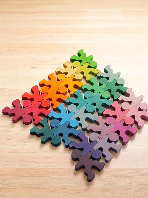 26 Pcs Rainbow Stained Wooden Little Balancing People Stacking Set - Image 6