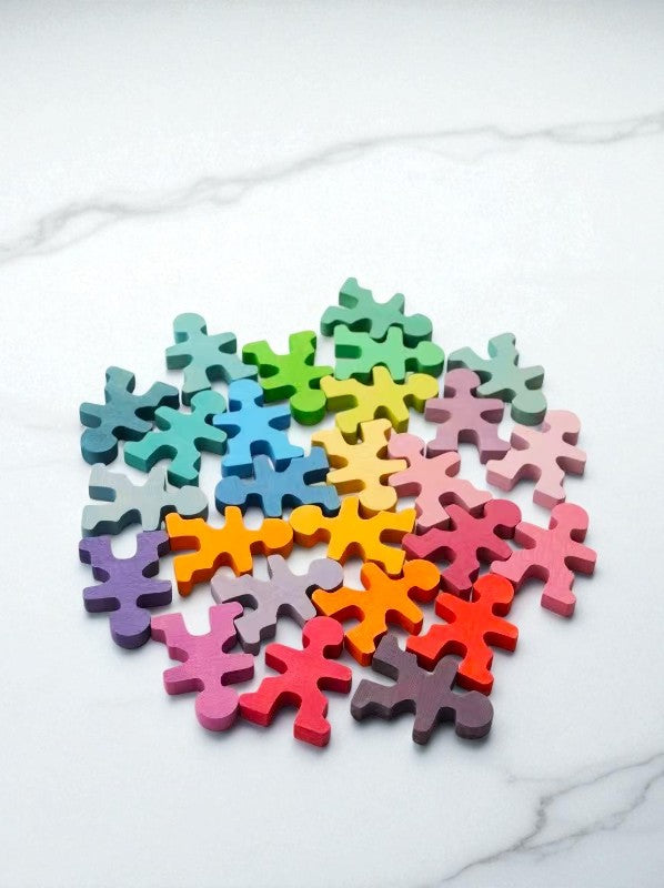 26 Pcs Rainbow Stained Wooden Little Balancing People Stacking Set - Image 7