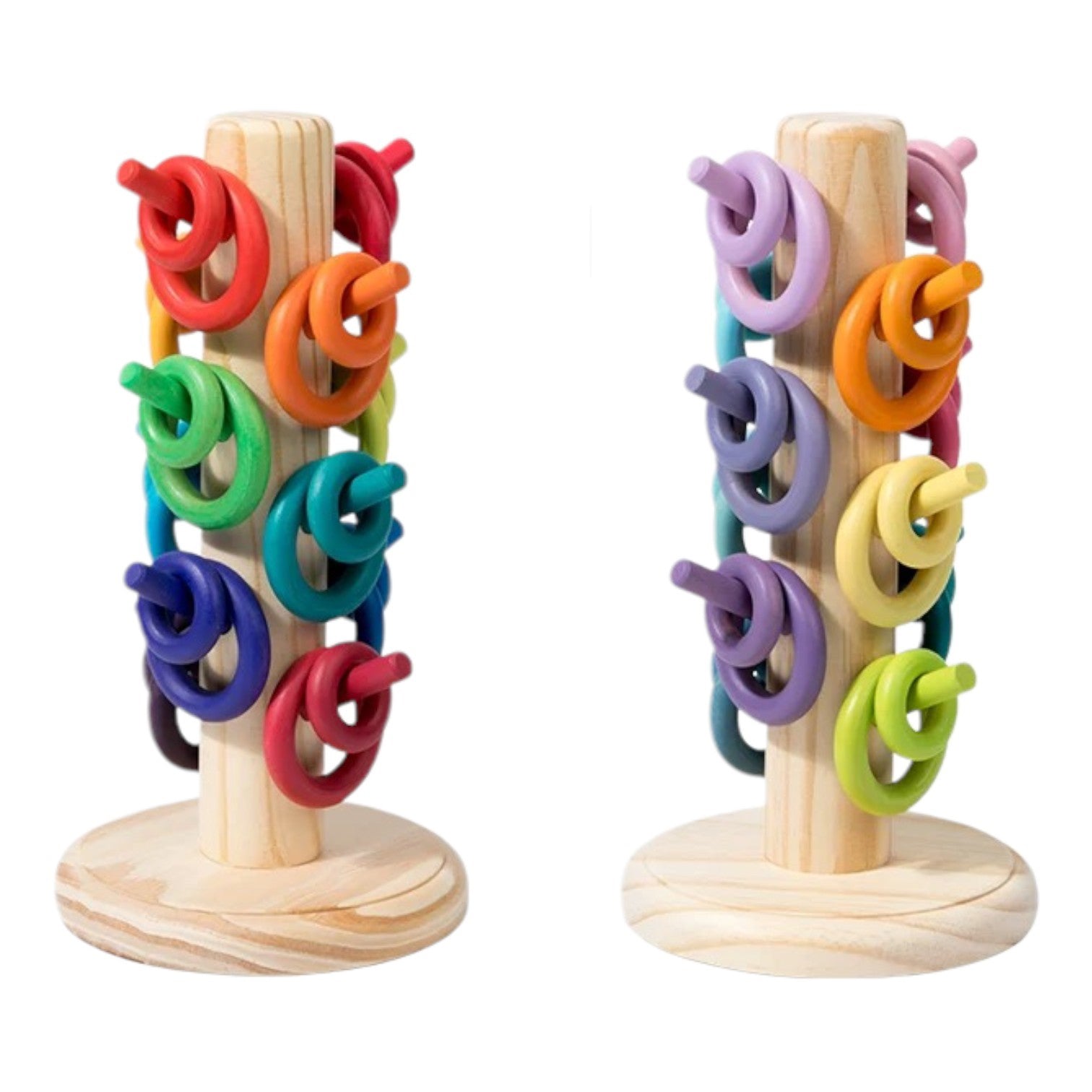 12-Dowel Sorting Tree with 24 Building Rings Set - Image 1