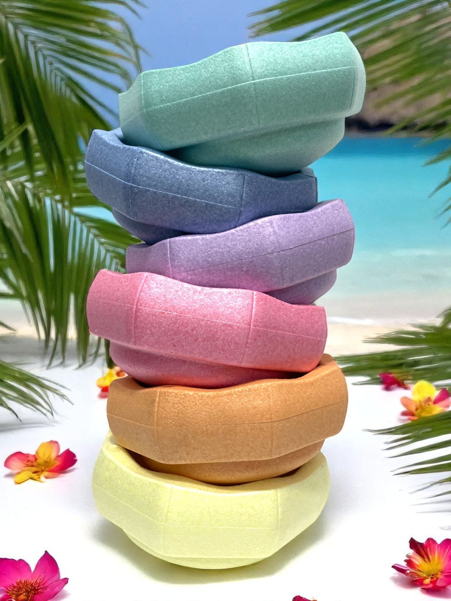 6 Pieces Pastel Rainbow Stepping Stones Set - Image 2