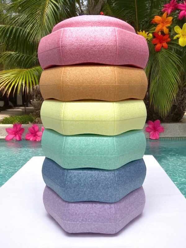 6 Pieces Pastel Rainbow Stepping Stones Set - Image 3