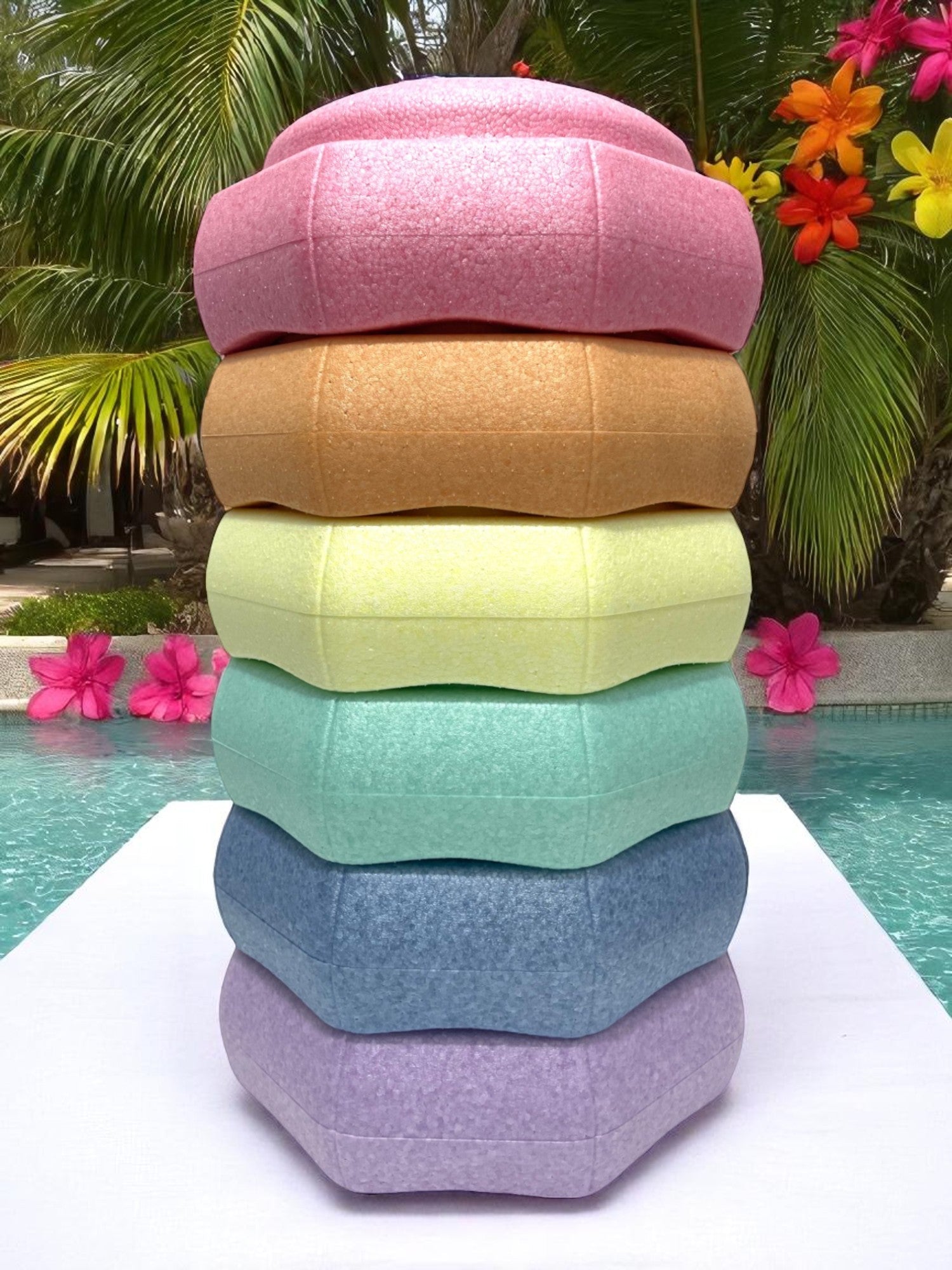6 Pieces Pastel Rainbow Stepping Stones Set - Image 3