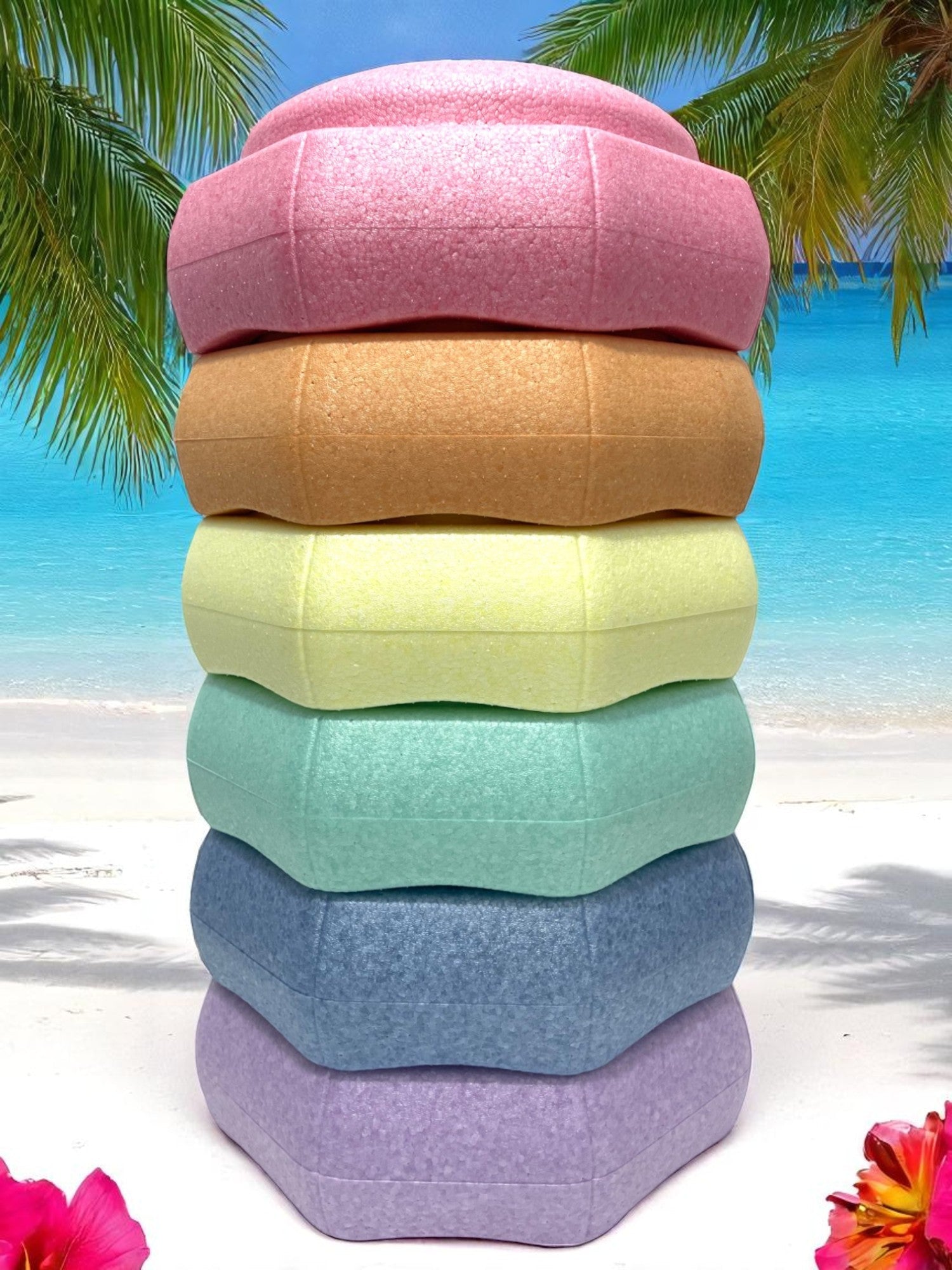 6 Pieces Pastel Rainbow Stepping Stones Set - Image 1