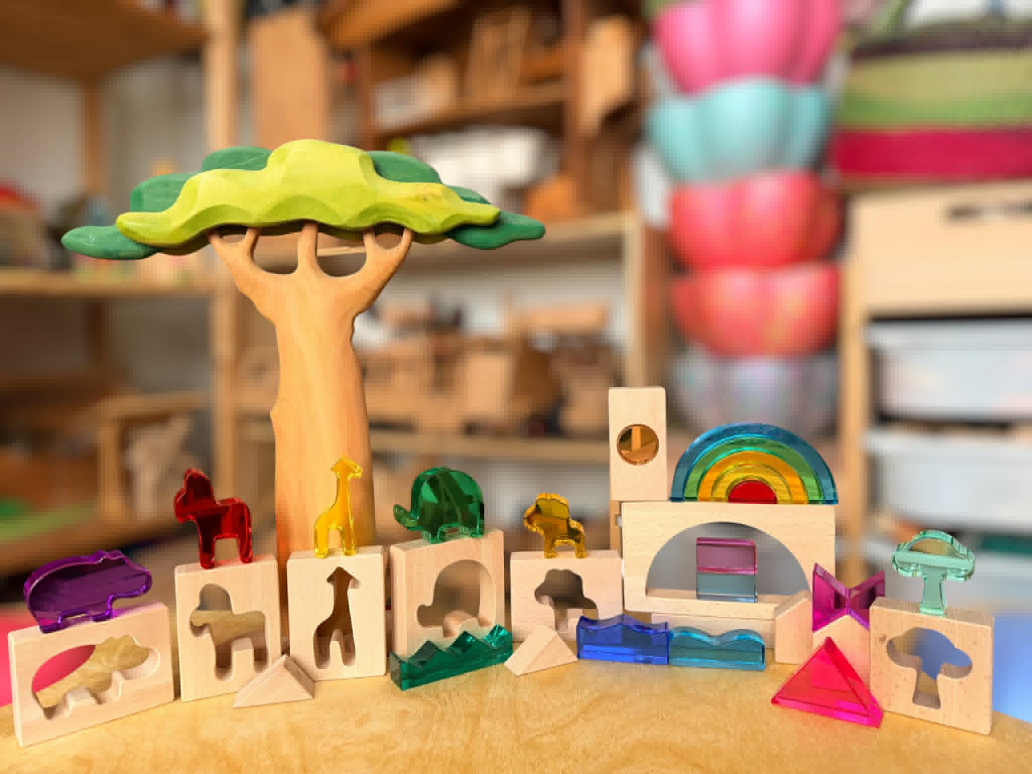 Green Elephant Original Design – Wild Rainbow Safari Blocks Exclusive Limited Edition Wooden & Acrylic Play Set - Image 3