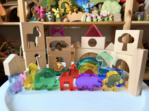 Green Elephant Original Design – Wild Rainbow Safari Blocks Exclusive Limited Edition Wooden & Acrylic Play Set - Image 4