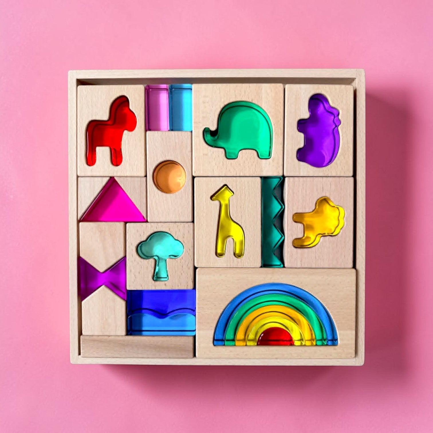 Green Elephant Original Design – Wild Rainbow Safari Blocks Exclusive Limited Edition Wooden & Acrylic Play Set - Image 14