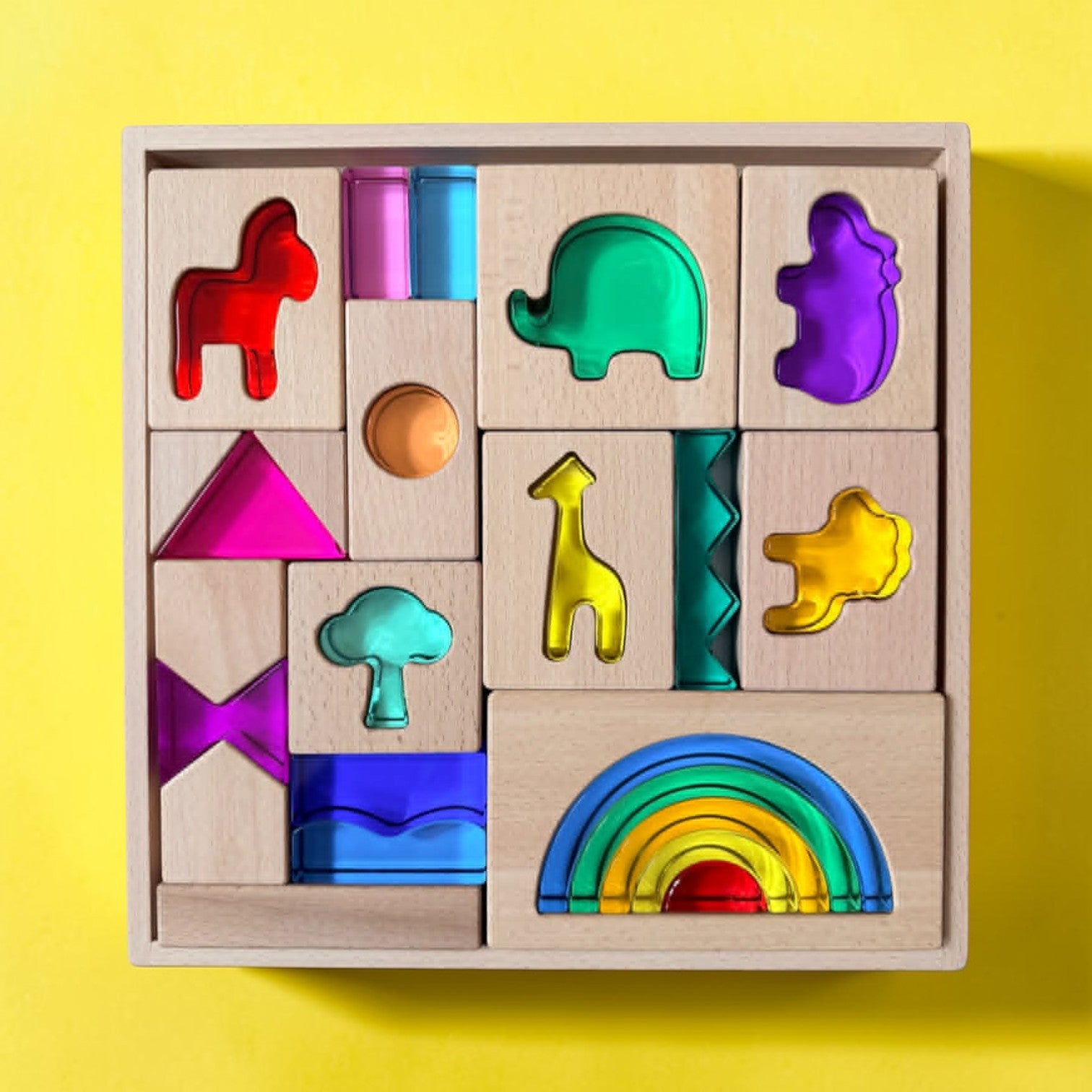 Green Elephant Original Design – Wild Rainbow Safari Blocks Exclusive Limited Edition Wooden & Acrylic Play Set - Image 13