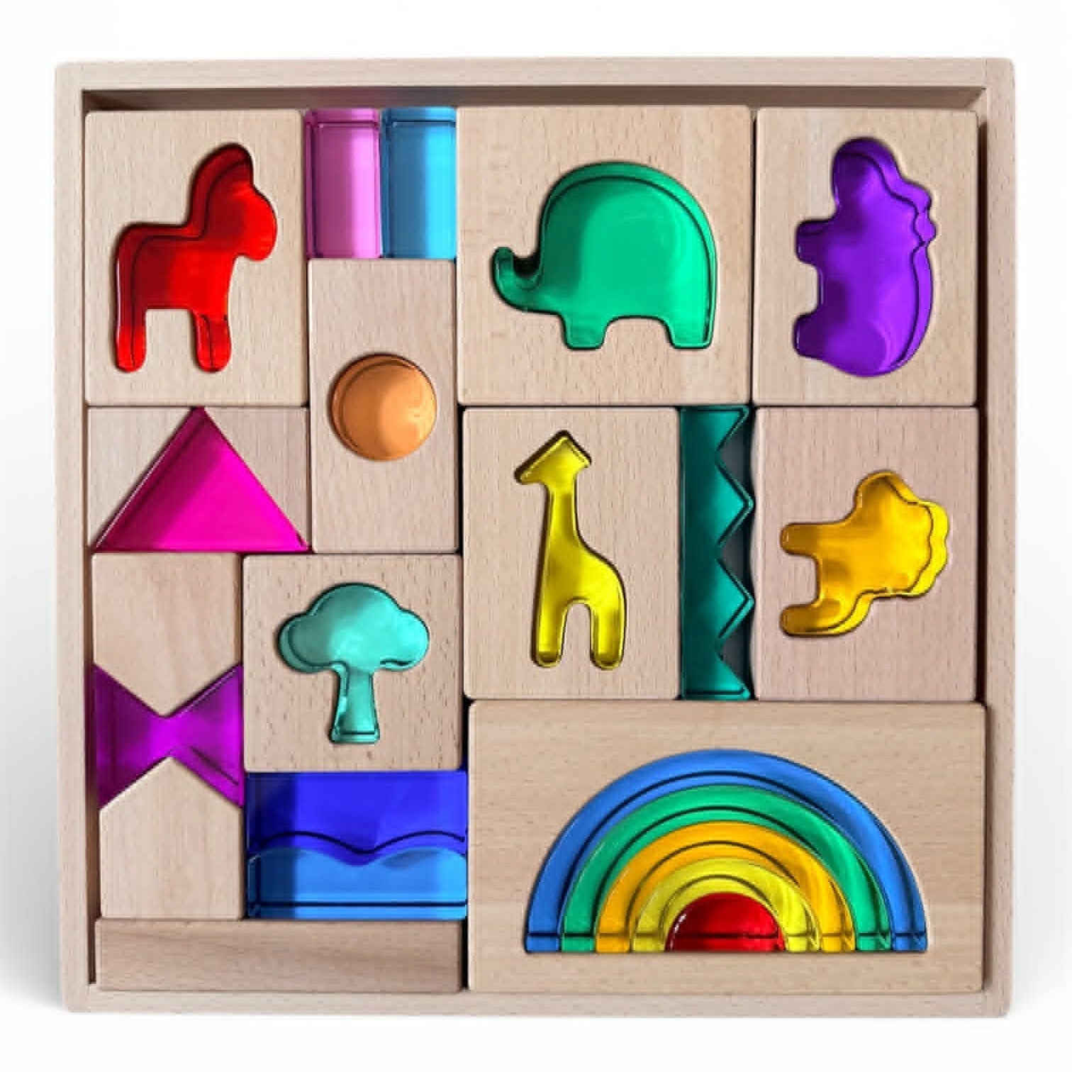Green Elephant Original Design – Wild Rainbow Safari Blocks Exclusive Limited Edition Wooden & Acrylic Play Set - Image 17