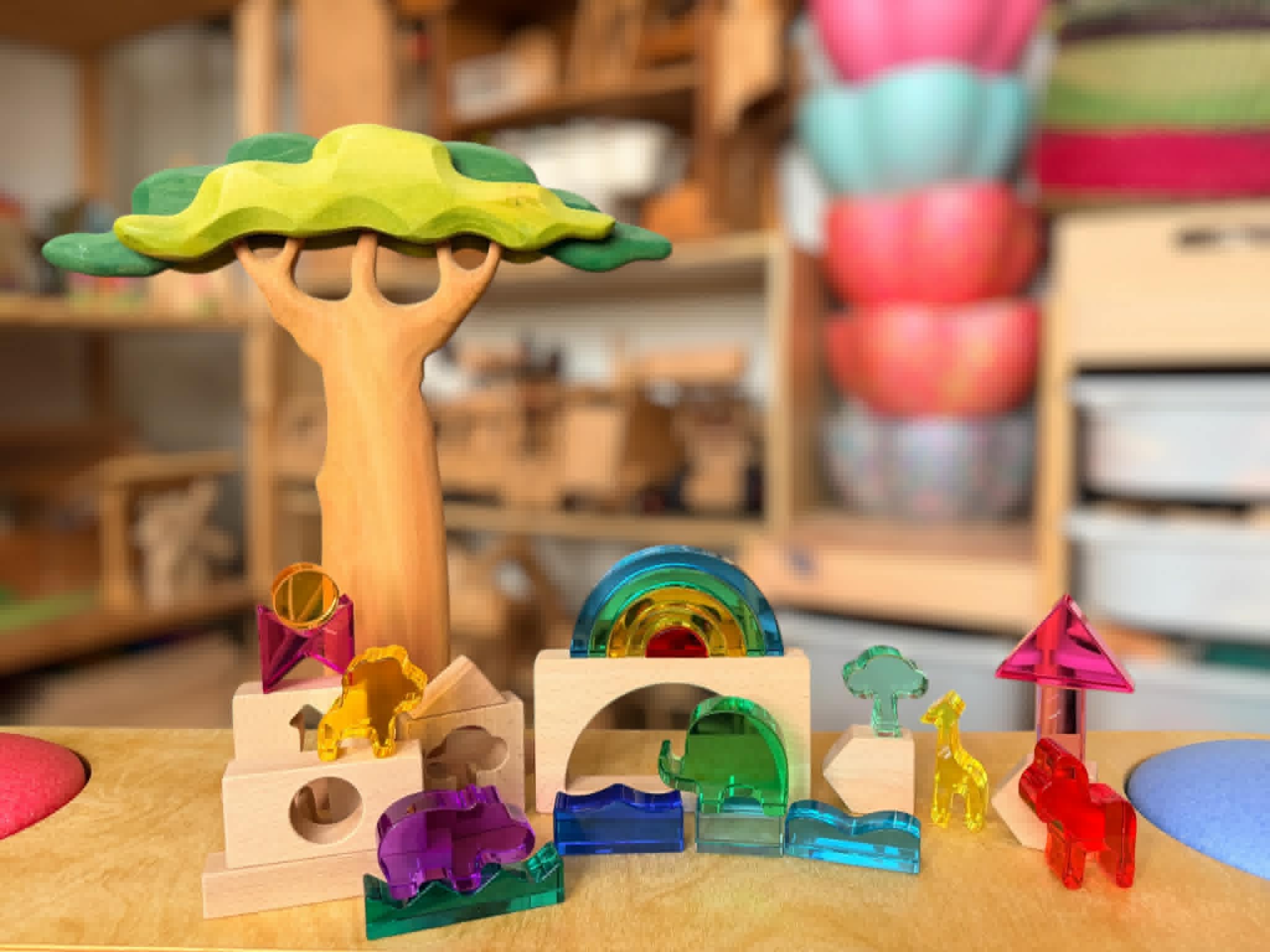 Green Elephant Original Design – Wild Rainbow Safari Blocks Exclusive Limited Edition Wooden & Acrylic Play Set - Image 2