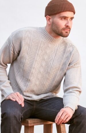 10011 grey nepp 8193 oak brown el model mens cotton midweight mock neck guernsey 12 ecb