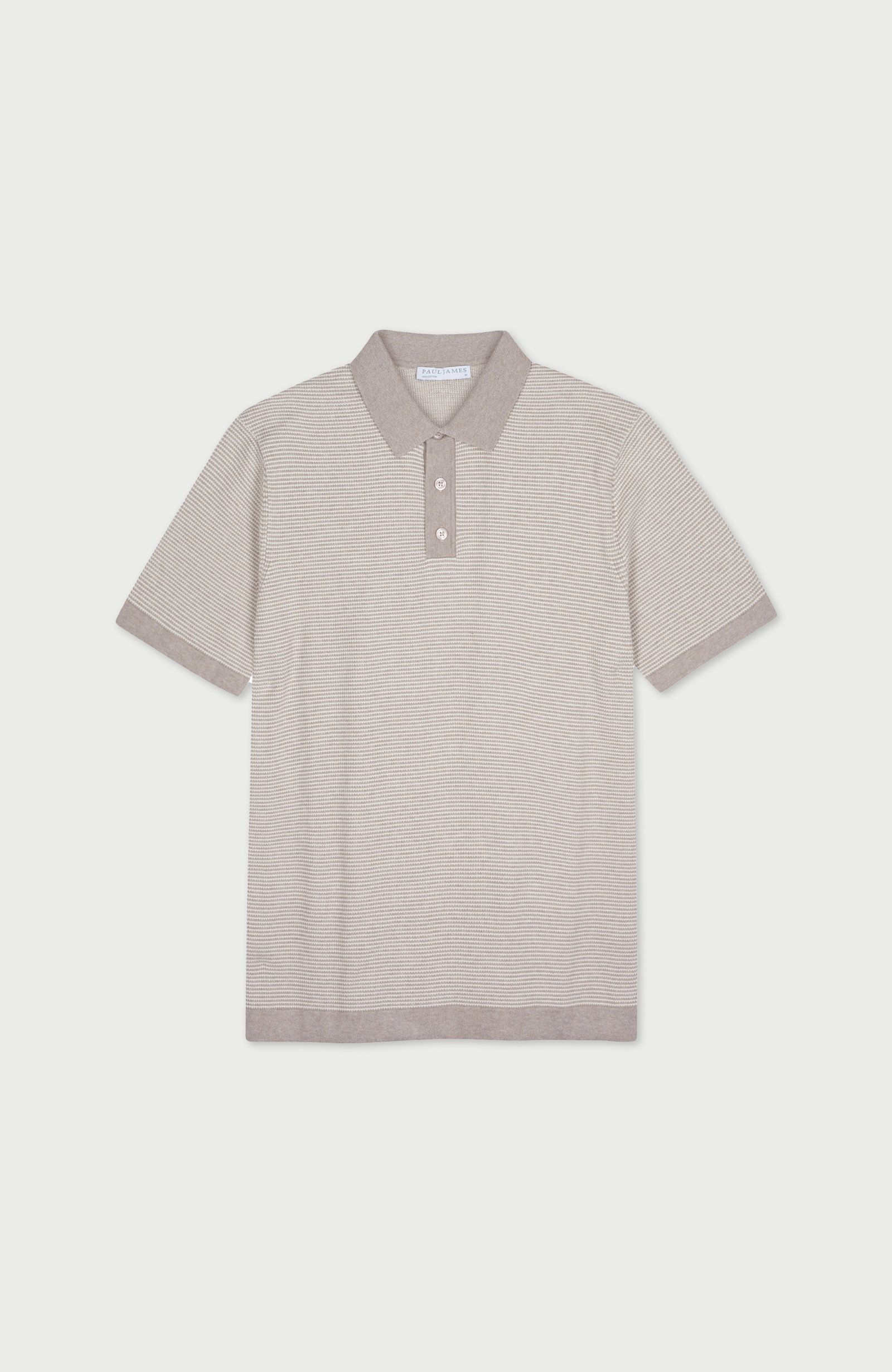10037 natural flat mens cotton textured polo shirt front 10037 natural flat mens cotton textured polo shirt front