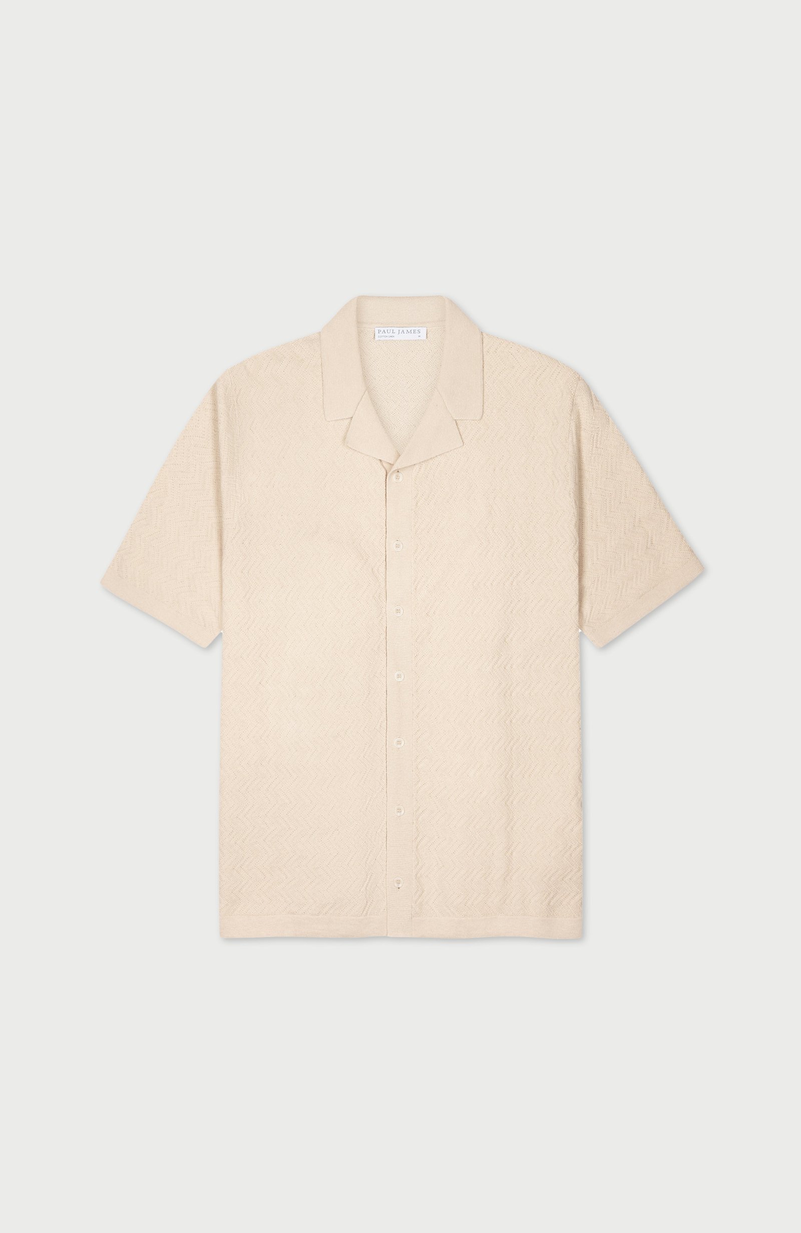10038 oat flat mens cotton linen textured camp shirt front 10038 oat flat mens cotton linen textured camp shirt front