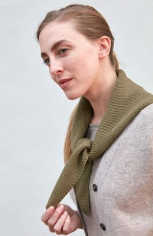 10049 light olive model cotton textured neckerchief 3