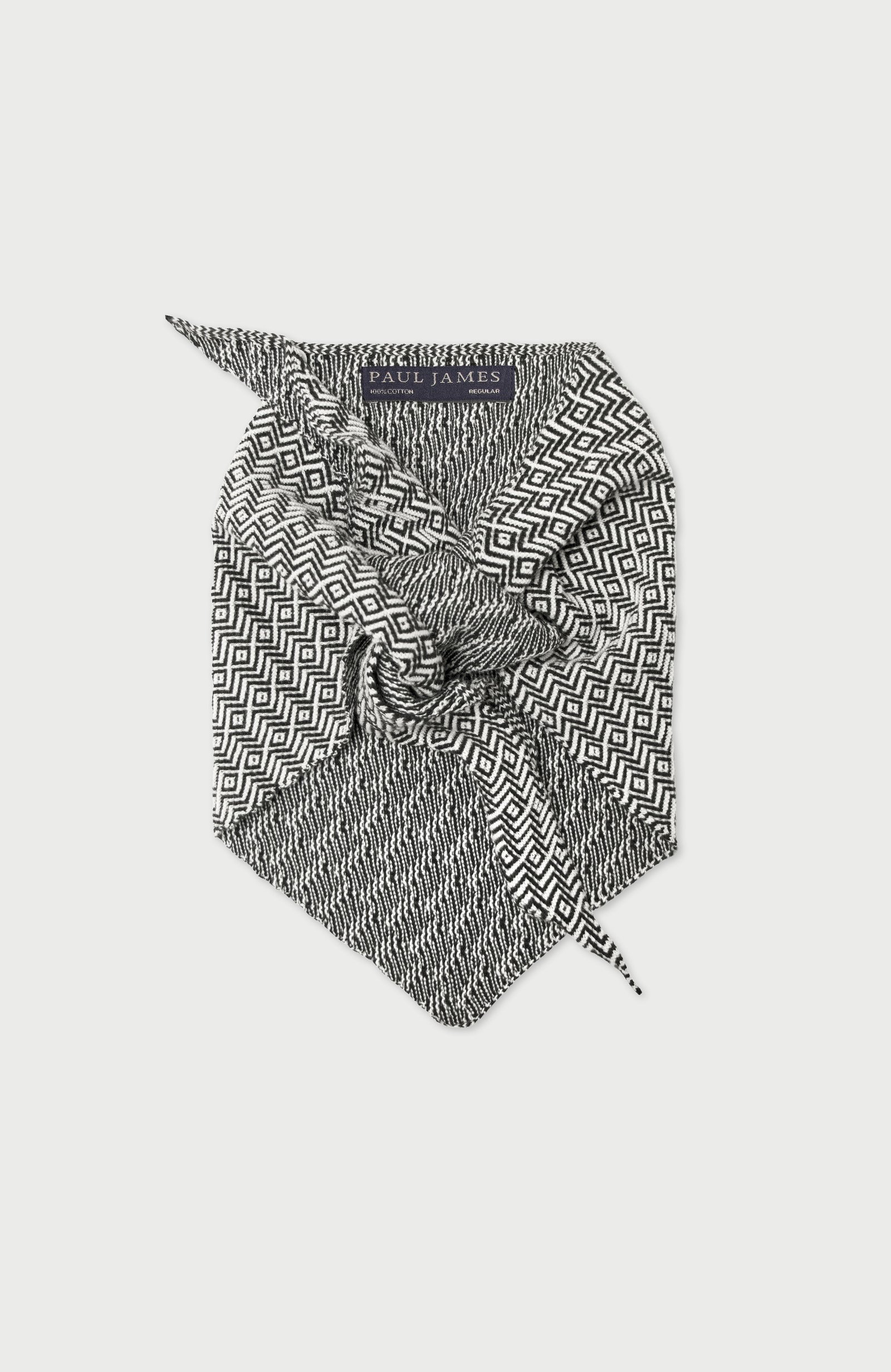 10051 black flat lightweight cotton two tone neckerchief folded 10051 black flat lightweight cotton two tone neckerchief folded