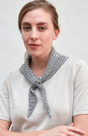 10051 blue melange model lightweight cotton two tone neckerchief 2 1