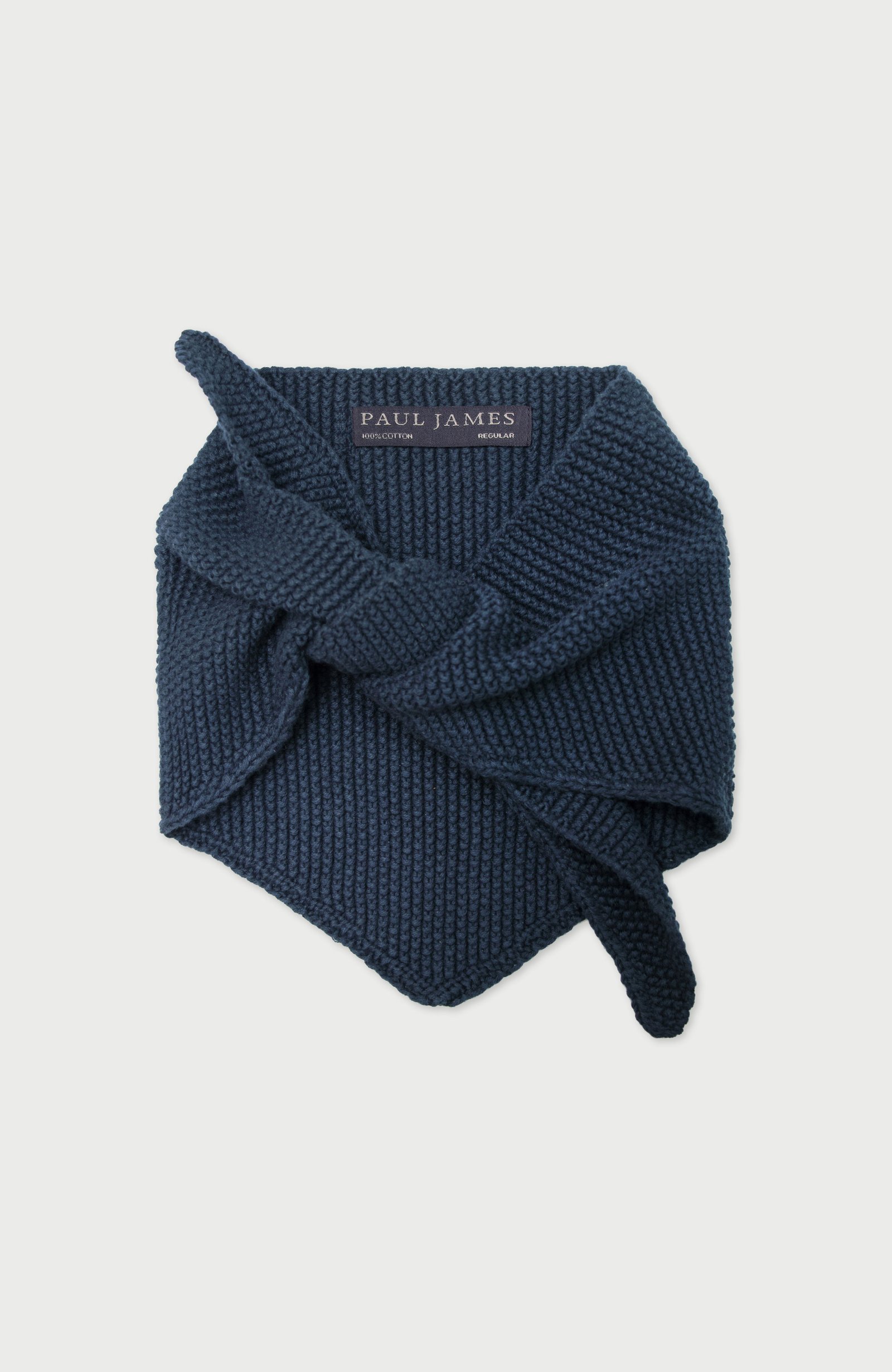 10059 blue melange flat unisex cotton moss knit mini neckerchief folded 10059 blue melange flat unisex cotton moss knit mini neckerchief folded