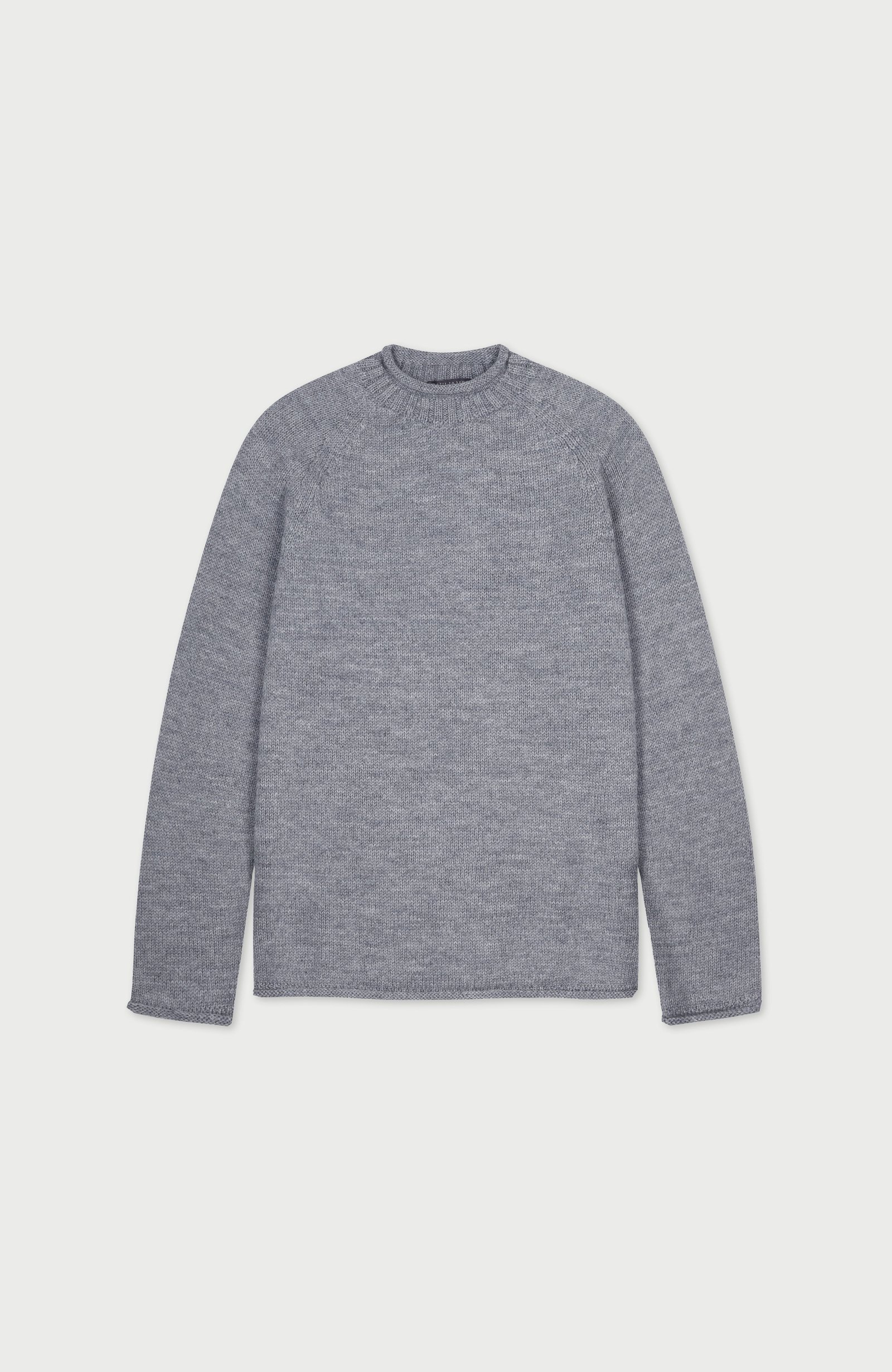 10139 seal flat mens british wool fishermans crew neck jumper front 10139 seal flat mens british wool fishermans crew neck jumper front