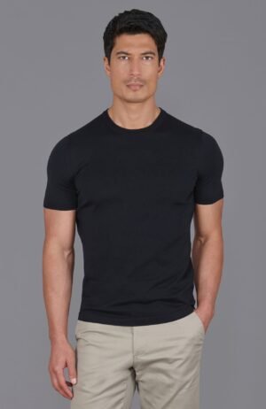 16276 black m model mens mercerised cotton crew neck t shirt 2