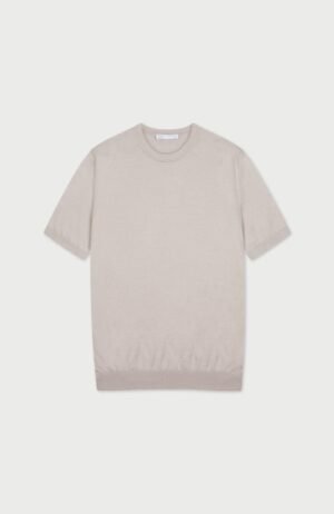 16282 natural flat mens superfine merino silk knitted t shirt front