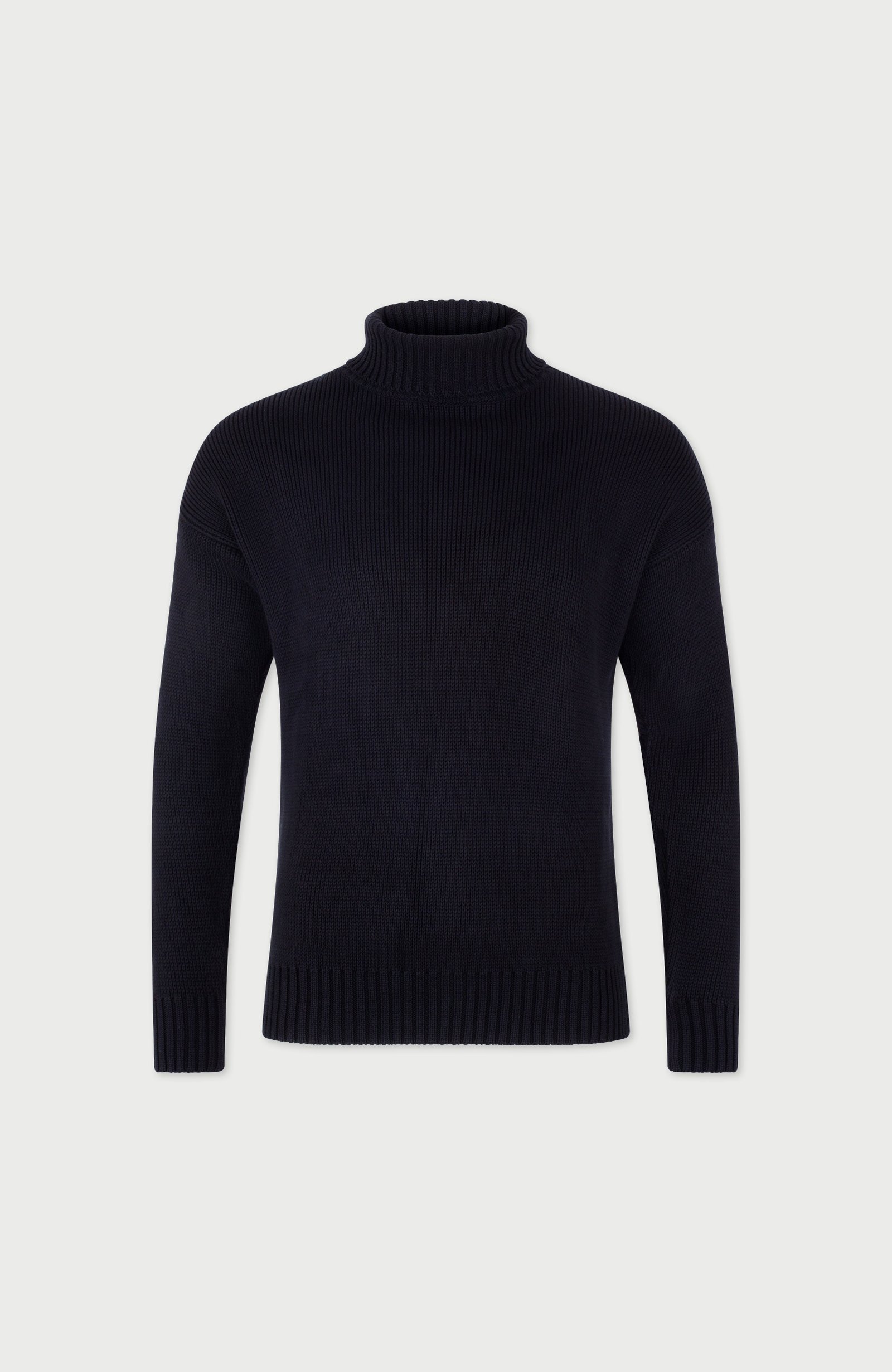 2195 black im mens cotton submariner roll neck jumper front 2195 black im mens cotton submariner roll neck jumper front