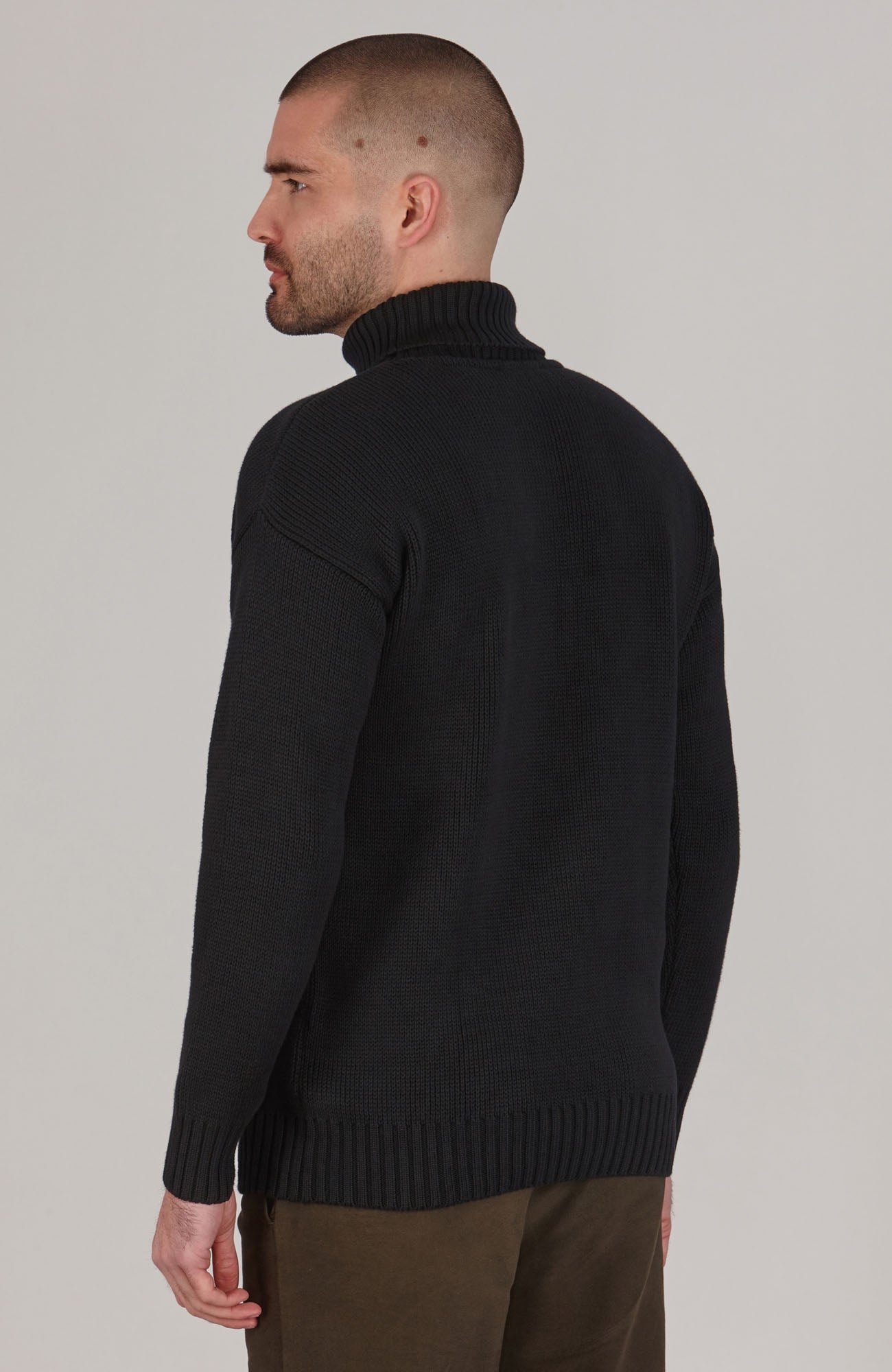 2195 black m model men cotton submariner roll neck jumper 5 2195 black m model men cotton submariner roll neck jumper 5