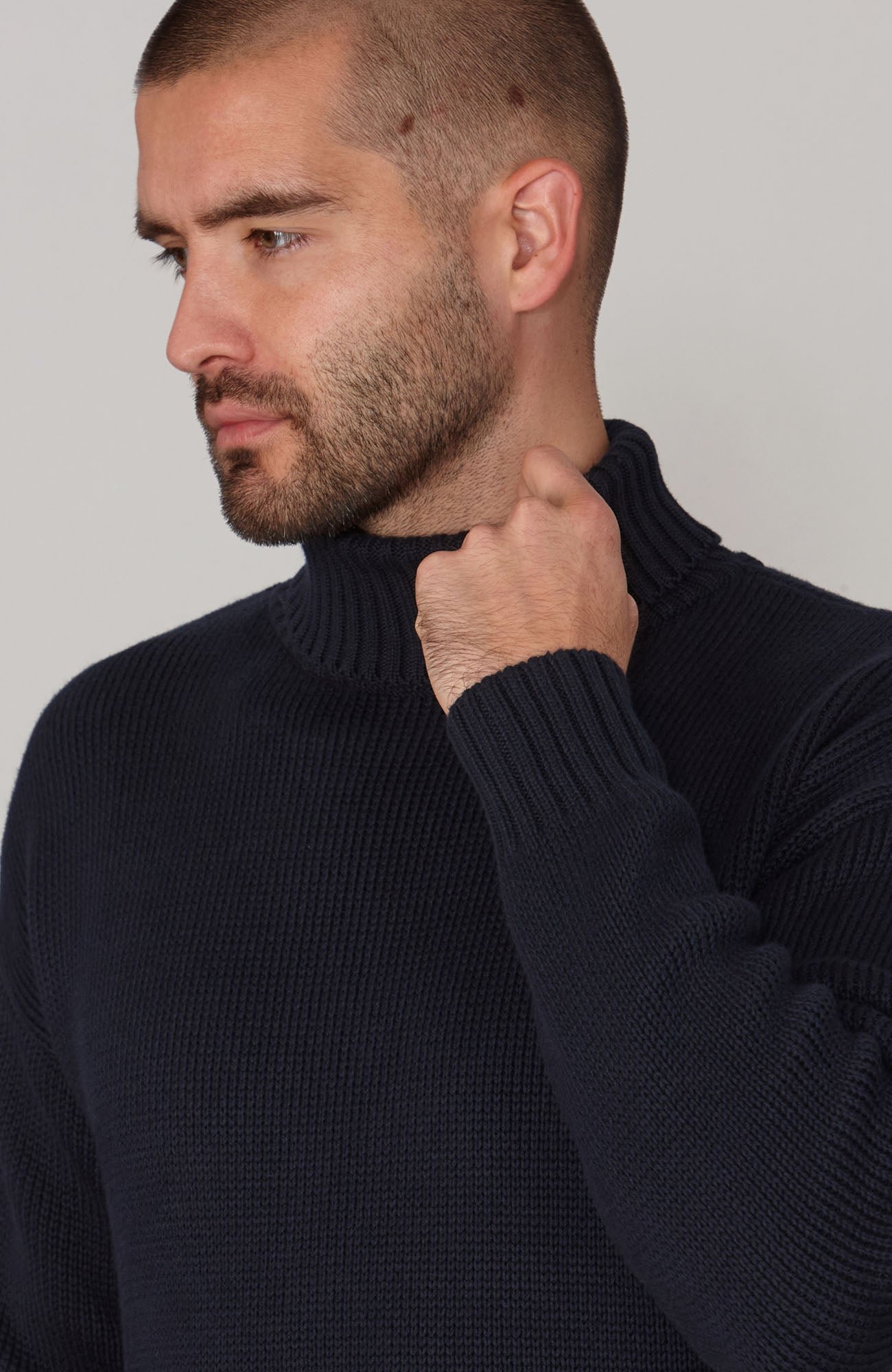 2195 navy model mens heavyweight cotton submariner roll neck jumper 5 2195 navy model mens heavyweight cotton submariner roll neck jumper 5