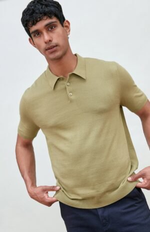 3197 light olive m el model mens ultra fine cotton short sleeve polo shirt 4