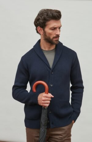 3402 navy m 16276 charcoal el model mens midweight cotton shawl collar cardigan 5