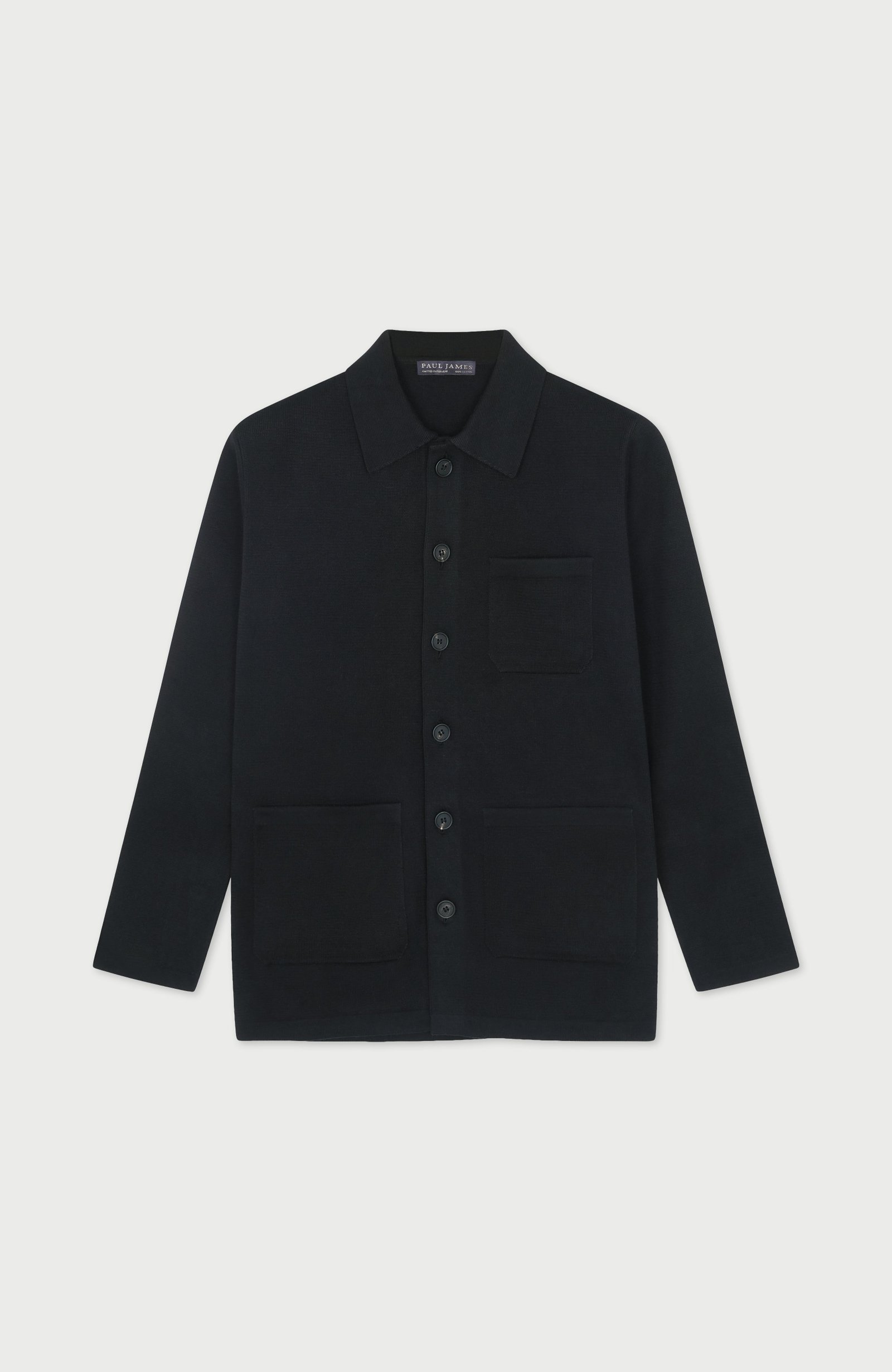 3460 black flat mens midweight cotton work shirt front 3460 black flat mens midweight cotton work shirt front