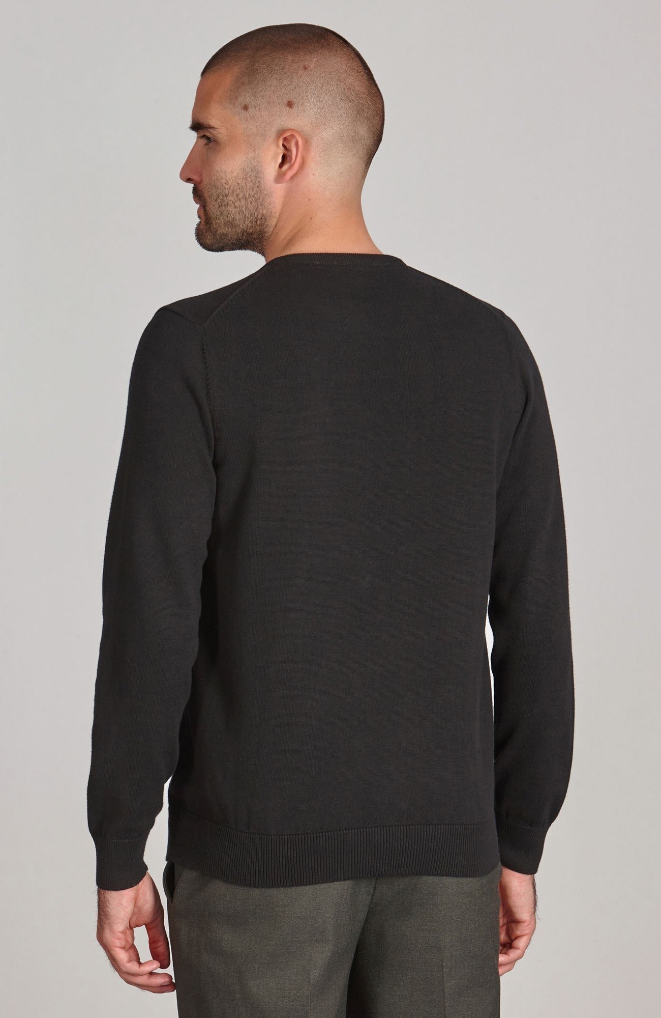 3474 black model mens cotton crew neck jumper 4 3474 black model mens cotton crew neck jumper 4