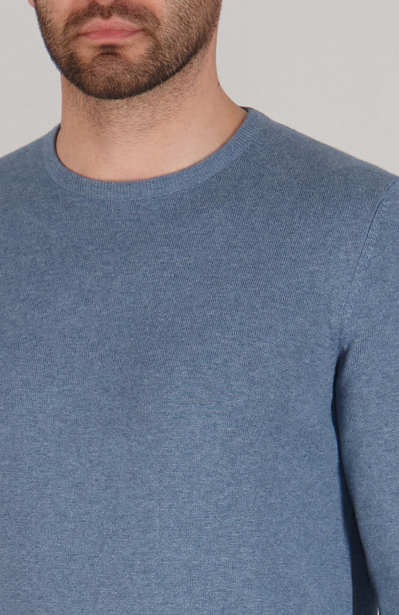 3474 denim blue model mens cotton crew neck jumper 9 3474 denim blue model mens cotton crew neck jumper 9