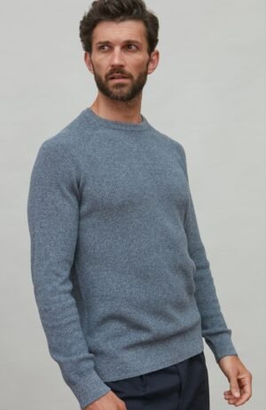 3480 blue jaspe l el model mens cotton lightweight fisherman rib jumper 5