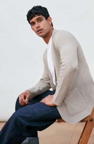 3541 fawn 3562 white el model mens midweight cotton deconstructed knitted blazer 6